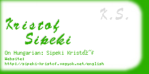 kristof sipeki business card